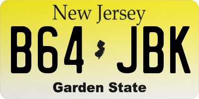 NJ license plate B64JBK