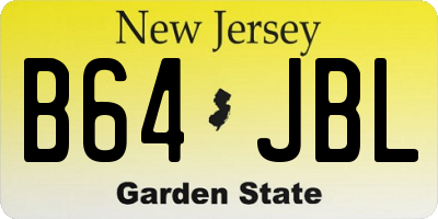 NJ license plate B64JBL