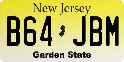 NJ license plate B64JBM