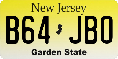 NJ license plate B64JBO