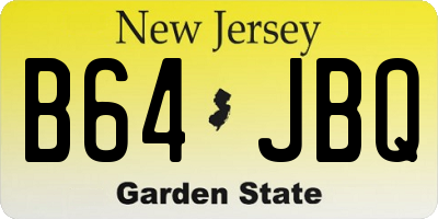 NJ license plate B64JBQ