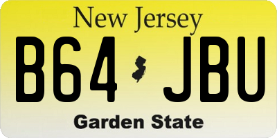 NJ license plate B64JBU