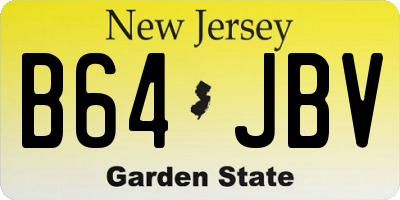 NJ license plate B64JBV