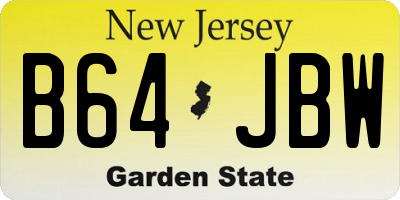 NJ license plate B64JBW