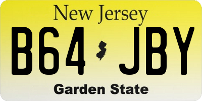 NJ license plate B64JBY