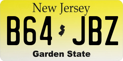 NJ license plate B64JBZ