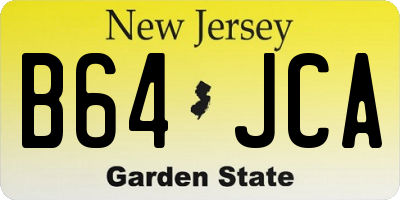 NJ license plate B64JCA