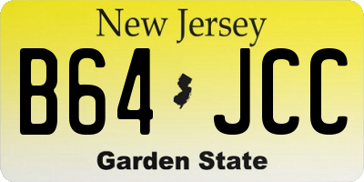 NJ license plate B64JCC