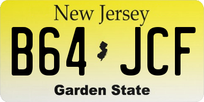 NJ license plate B64JCF