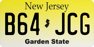 NJ license plate B64JCG