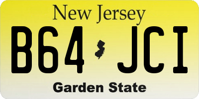 NJ license plate B64JCI