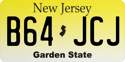 NJ license plate B64JCJ