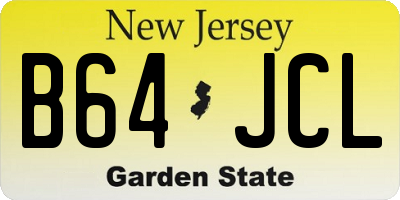 NJ license plate B64JCL