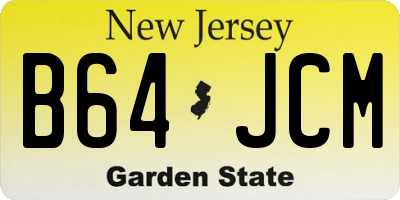 NJ license plate B64JCM