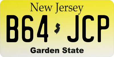 NJ license plate B64JCP
