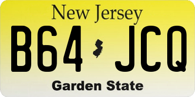 NJ license plate B64JCQ