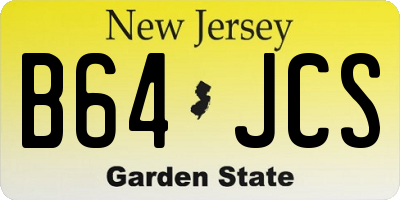 NJ license plate B64JCS