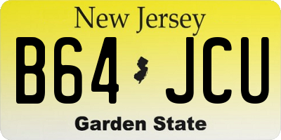 NJ license plate B64JCU