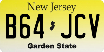 NJ license plate B64JCV