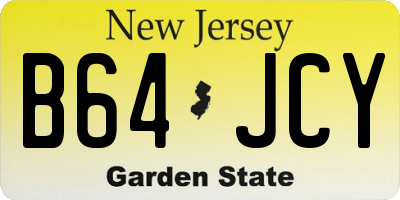 NJ license plate B64JCY