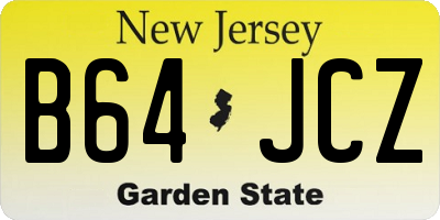 NJ license plate B64JCZ