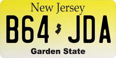 NJ license plate B64JDA