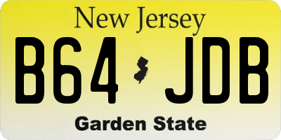 NJ license plate B64JDB