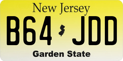 NJ license plate B64JDD