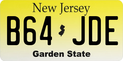 NJ license plate B64JDE