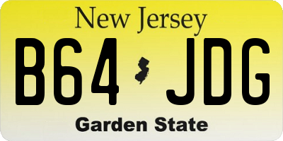 NJ license plate B64JDG