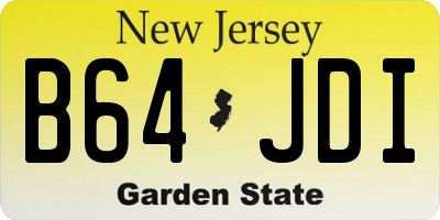 NJ license plate B64JDI