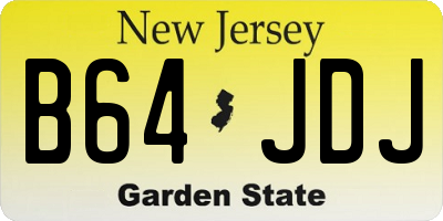 NJ license plate B64JDJ