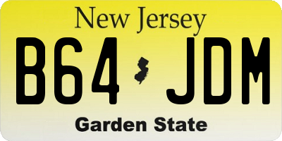NJ license plate B64JDM