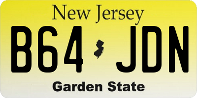NJ license plate B64JDN