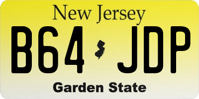 NJ license plate B64JDP