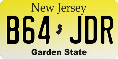 NJ license plate B64JDR