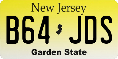 NJ license plate B64JDS