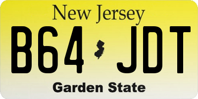 NJ license plate B64JDT