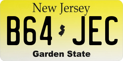 NJ license plate B64JEC