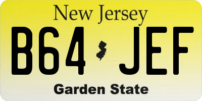 NJ license plate B64JEF