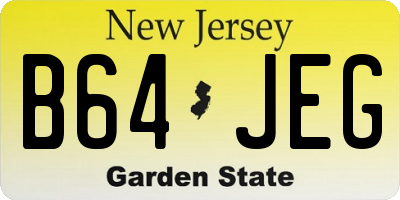 NJ license plate B64JEG