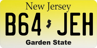 NJ license plate B64JEH