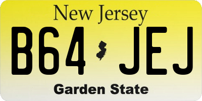 NJ license plate B64JEJ