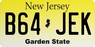 NJ license plate B64JEK