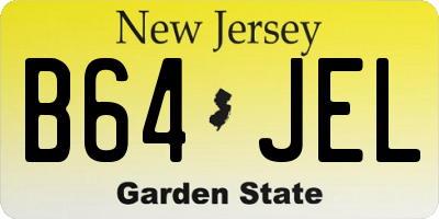 NJ license plate B64JEL