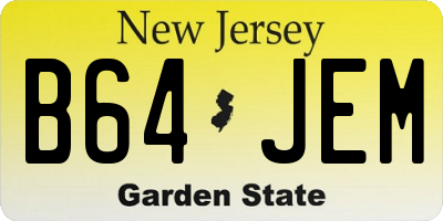 NJ license plate B64JEM