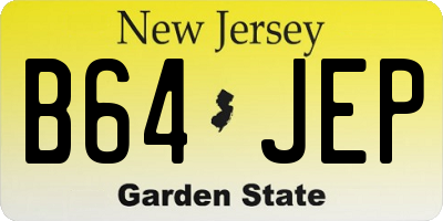 NJ license plate B64JEP