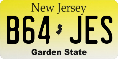 NJ license plate B64JES