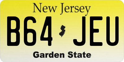 NJ license plate B64JEU