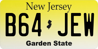 NJ license plate B64JEW